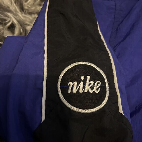 Vintage 90s Nike Purple Windbreaker Hooded Jacket Size Petite Small Womens S - Picture 3 of 6